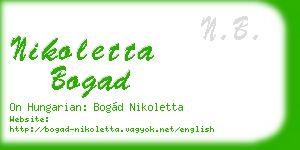 nikoletta bogad business card
